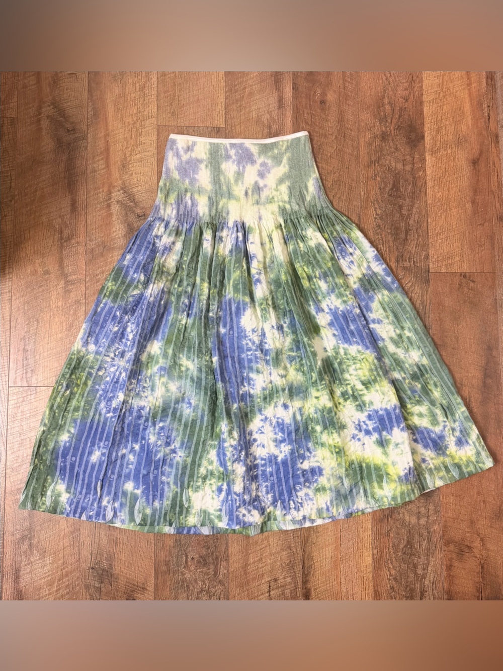 Soft Surroundings Tie-Dye Accordion Pleated Convertible Skirt Dress M